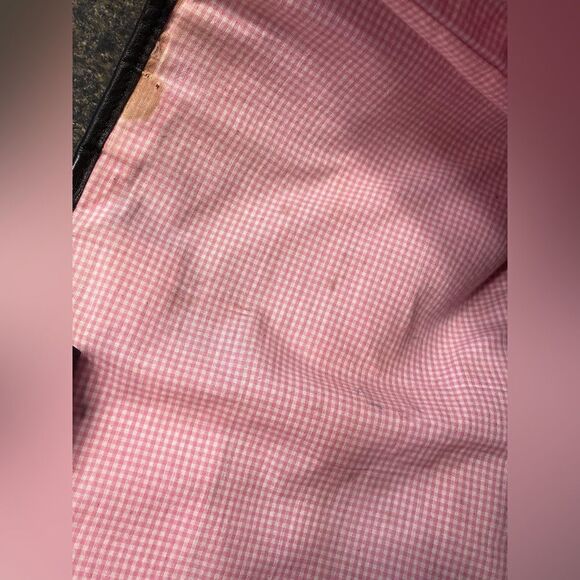 Needlepoint & Leather Tote Handbag w/Frogs - Picture 8 of 9